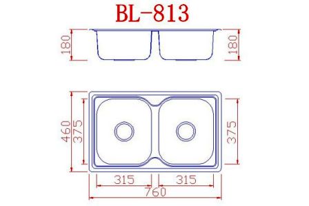   ΝΕΡΟΧΥΤΗΣ ΕΝΘΕΤΟΣ ECOSINK  BL813 INOX 2 ΓΟΥΡΝΕΣ ΒΑΘΟΣ 18 CM