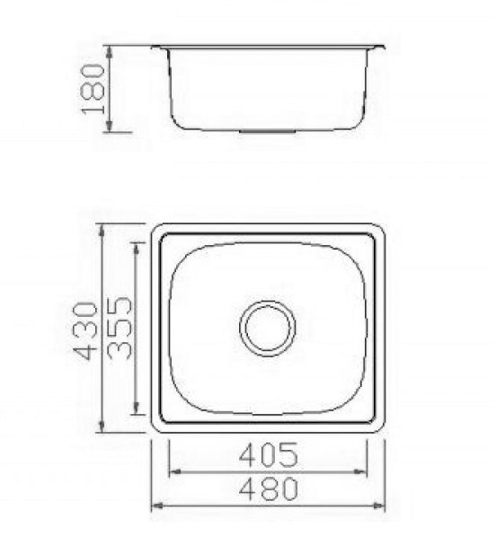 Νεροχύτης μονός ένθετος inox ecosink bl604 (18 cm βάθος)